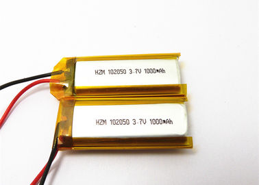 China 1000mah 3.7 V Rechargeable Lithium Polymer Battery For Electric Car 102050 supplier